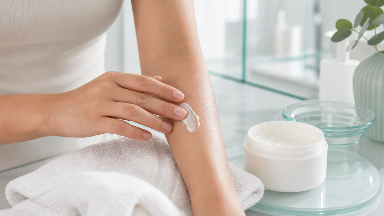 CuraMed Skin sensitive repair and eczema relief care image showing gentle cream application on calm skin